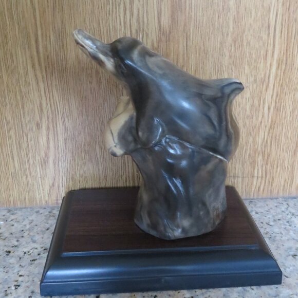 Thorn Canada Dolphin Figurine on Wood Base 6.5" Vintage (K601) - Picture 4 of 10
